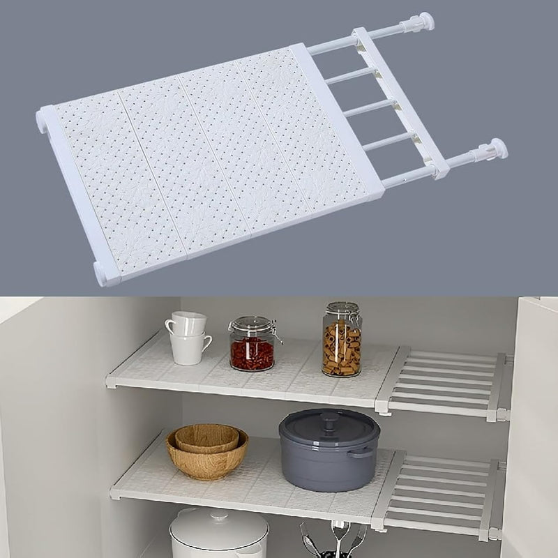 Adjustable Closet Organizer Storage Shelf For Cabinet Kitchen Rack Space Saving