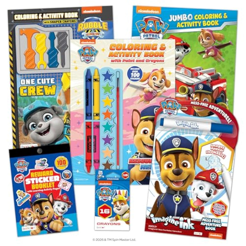 Nickelodeon PAW Patrol Rubble and Crew Coloring and Activity Book Bundle