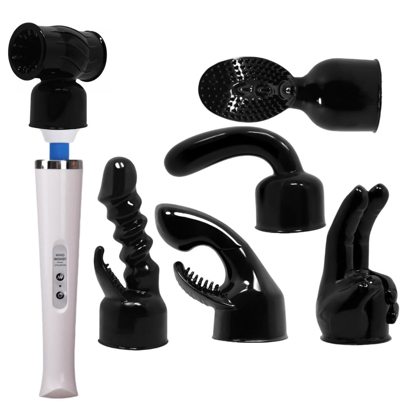 Vibrator Magic Massager Male/Female Vibrators Sex Toys For Men And Couple, Wand Massage With 6 Pieces Attachment, 10 Modes Powerful Speed For Clitoral Stimulation Couple Toys