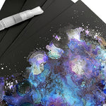 Heavy Weight Art Paper for Alcohol Ink & Watercolor - 25 Sheets A4 8x12 inches, 300gsm Black Paper