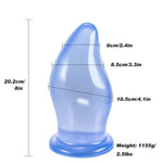 8 Inch Super Big Butt Plug With Suction Cup, 4.1" Wide Anal Plug & Dildo, Mango-Shaped Prostate Massager And G-Spot Stimulator For Men Women, Dual Use Design (Blue)