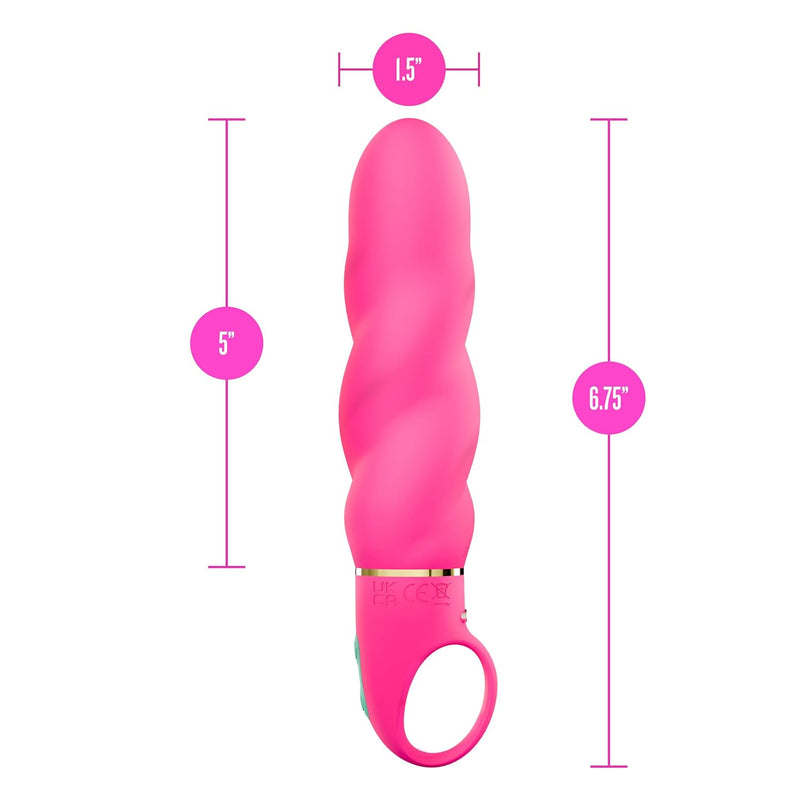 Blush Aria - Amazing Af 6" Spiral Silicone Vibrator - Personal Massager With 10 Vibration Modes For Nipple Clitoral G-Spot Stimulation - Waterproof & Usb Rechargeable - Adult Sex Toy For Women - Pink