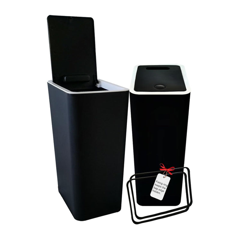 Small Bathroom Trash Can With Lid, 2 Packs 2 Gallon Dog Proof Trash Can Black Wa