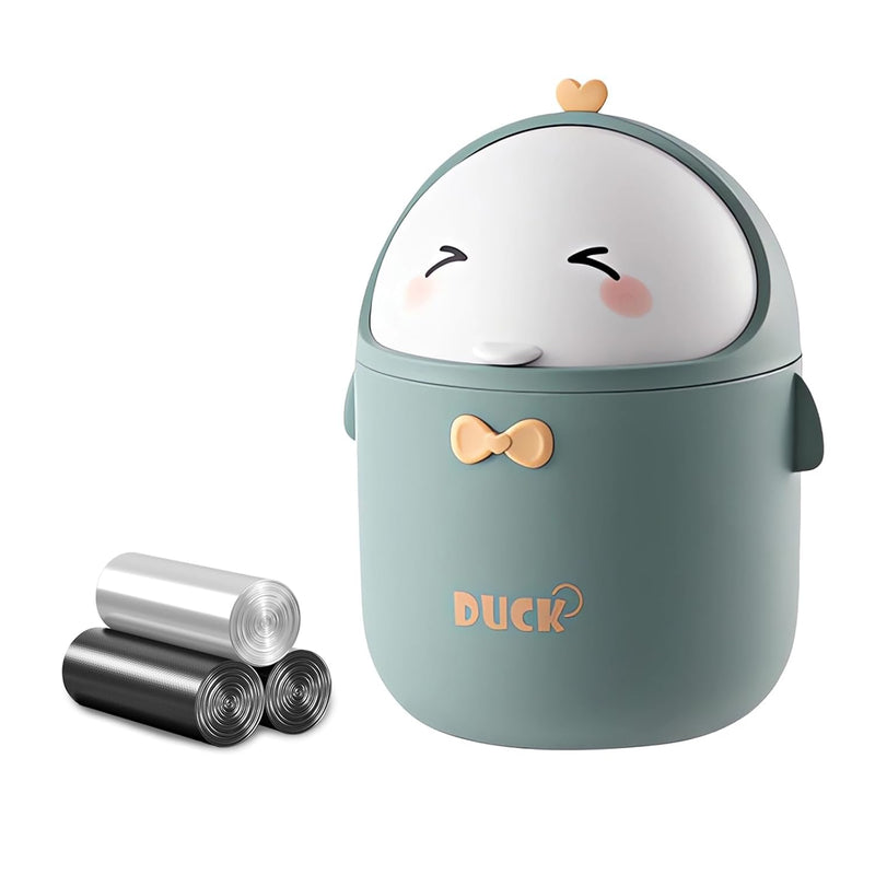 Cute Desktop Trash Can Wastebasket With 90 Trash Bags, Creative Mini Countertop