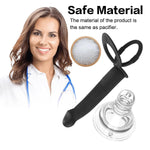 Strap On Vibrating Dildo With Penis Rings Double Penetration Anal Sex Plug Dual Penetration Dildo Vibrator With Cock Rings For Men Sex Enhance, Silicone Butt Plug Strap On Adult Sex Toys For Couples