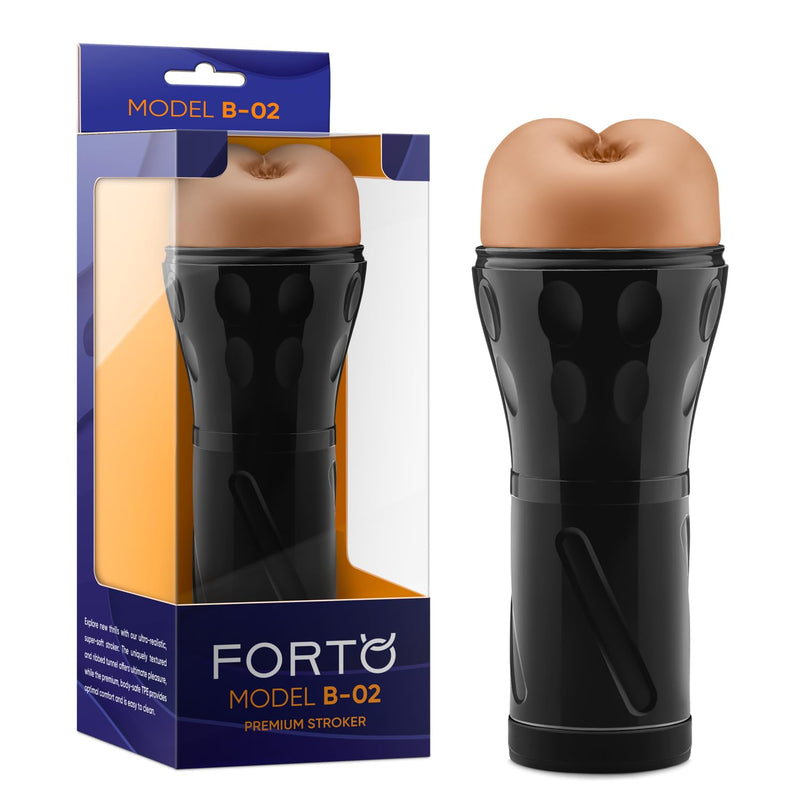 B1 Signature Male Stroker Pocket Pussy & Realistic Feel Anal Masturbator - Open-Ended Male Masturbators With Life-Like Inner Ridges & Texture - Sex Toys For Men (Tan)