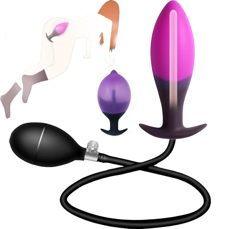 New Dream Cone Shape Silicone Inflatable With Solid Center Silicone Anal Balloon Pump With Quick Release Valve,Anal Sex Toys For Beginners And Advanced Users