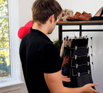 5-Tier skirt hangers with clips (3 PK) pant hangers space saving multiple hangers in one clothes hangers with clips multiple pants hangers for closet bottom hangers metal hangers with clips