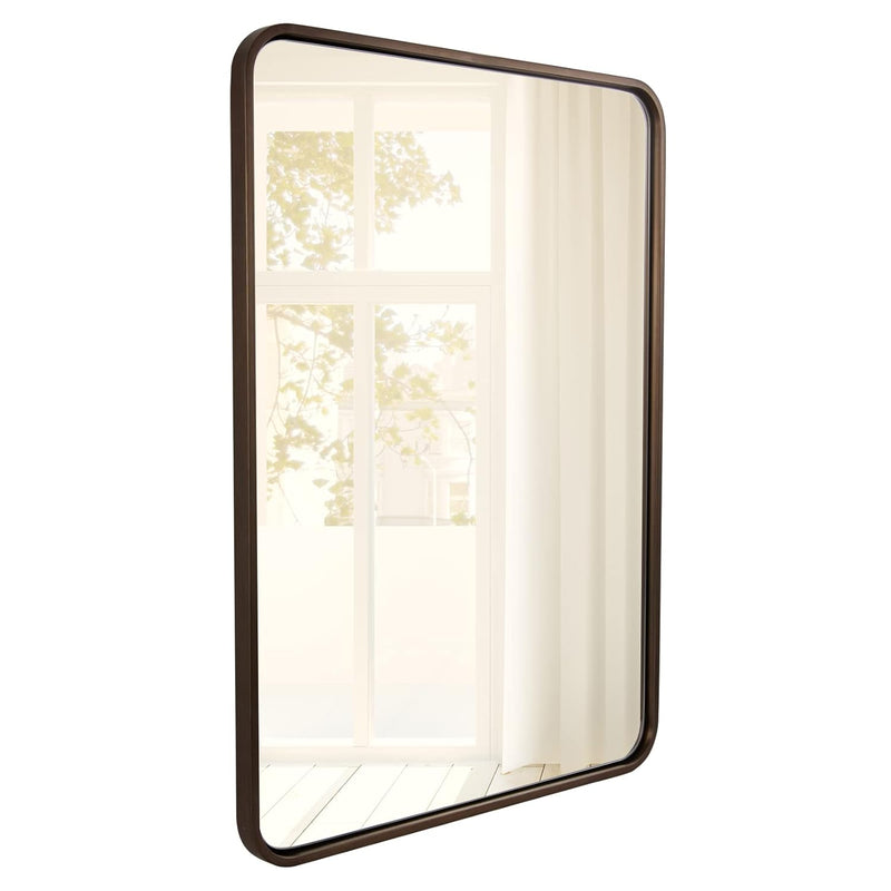 24X32 Inch Bronze Bathroom Mirror, Rounded Rectangle Oil Rubbed Bronze Mirrors