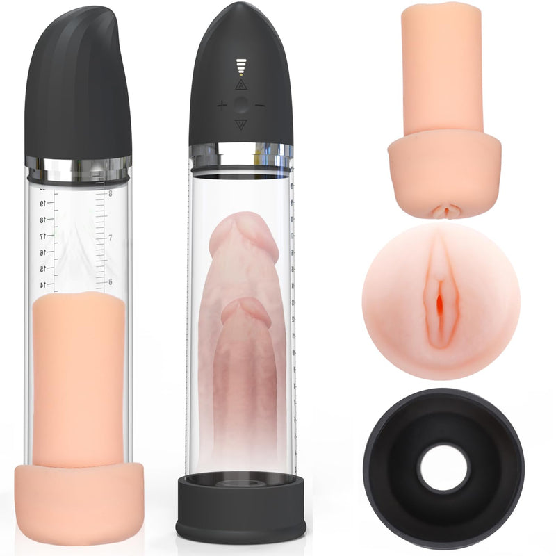 Electric Penis Vacuum Pump With Pocket Pussy, Male Masturbator Penis Enlargement Extend Pump With 5 Suction Intensities, Penis Enlarge Device For Better Erections, Adult Sex Toys For Men