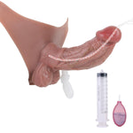 Strap On Harness Wearable Dildo Panties,Realistic Ejaculating Dildo, Elastic Silicone Strapon Penis With 7.48 Inch Solid Dick, Adult Sex Toy Anal G-Spot Strapons For Lesbians Couple