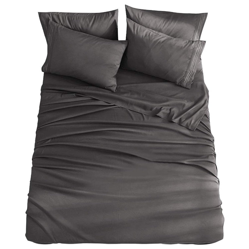 Bed Sheet Set Microfiber 1800 Threads Egyptian Super Soft Sheets 16-Inch Deep