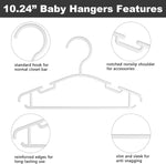 Kids Hangers 100 Pack Baby Hangers for Closet Toddler Hangers Plastic White Childrens Hangers Small Hangers 10.24inch