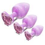 3Pcs Anal Toys Metal Butt Plug Adult Aanl Toys With Heart-Shaped Jewelry Base,G Spot Sex Toy Anal Sex Adult Toy For Beginner, Adult Sex Toys & Games (Pink)