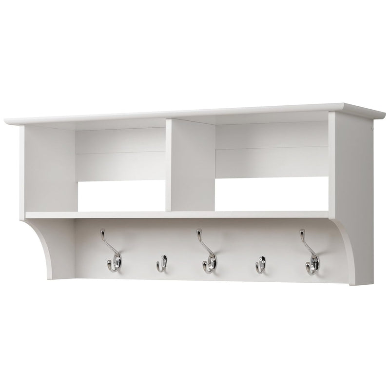36 Inch Wide Hanging Entryway Shelf, White