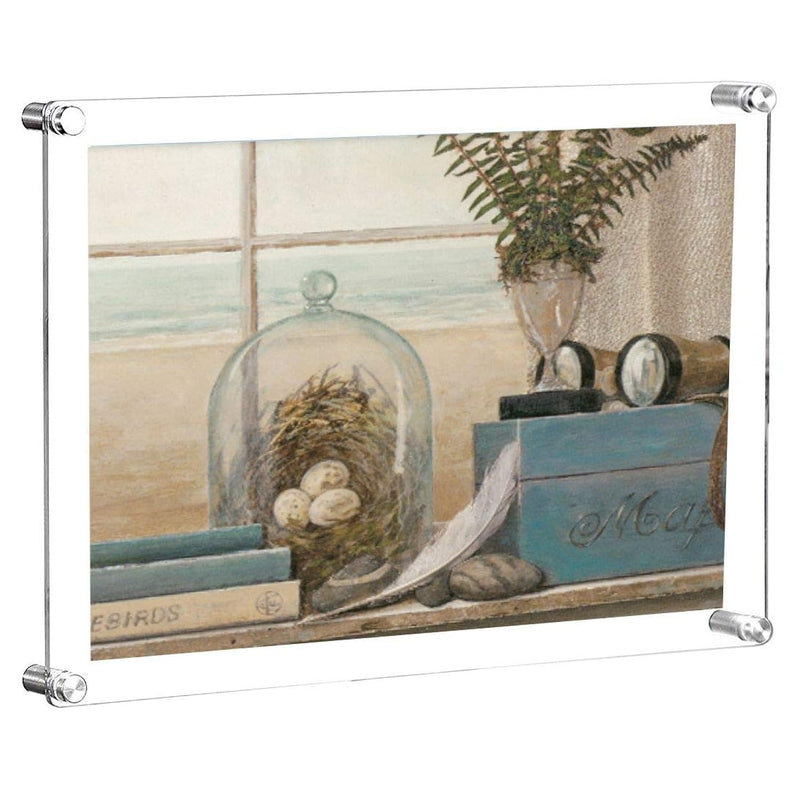 8.5X11 Clear Acrylic Wall Mount Floating Picture Frame A4 Letter Size Photo Fo