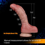 Realistic Dual Silicone Layer Soft Dildo, 7.87" Lifelike Curved Beginner Dildo,G Spot Vaginal Anal Play Sex Toy With Powerful Suction Cup, Hands-Free Penis For Women Men Sexual
