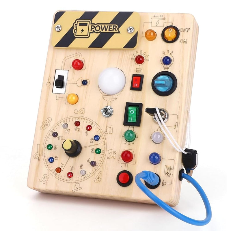 Montessori Busy Board With Led Light, Sensory Board For Toddlers 1+ Year Ol