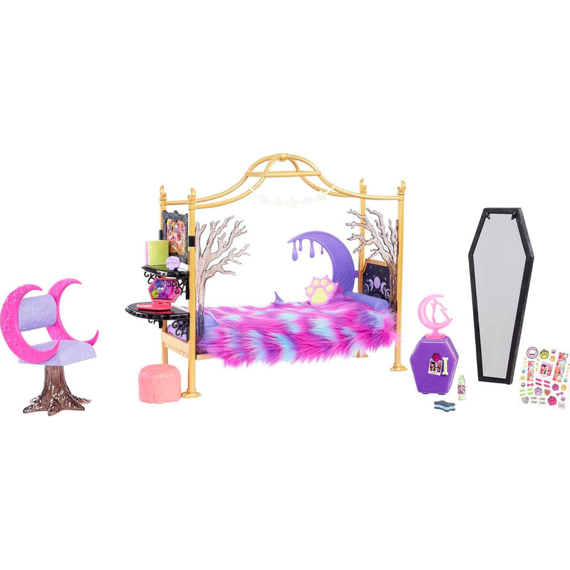 Monster High Playset, Clawdeen Wolf Bedroom with Doll House Furniture & Toy