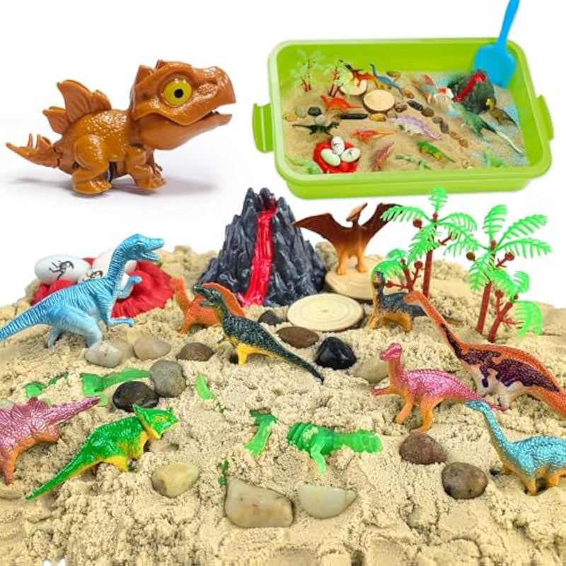 Dinosaur Sensory Bin,Dinosaur Toys For Toddler Boys And Girls,Include Glow In The Dark Dinosaur,Easy Storage Sensory Toys…