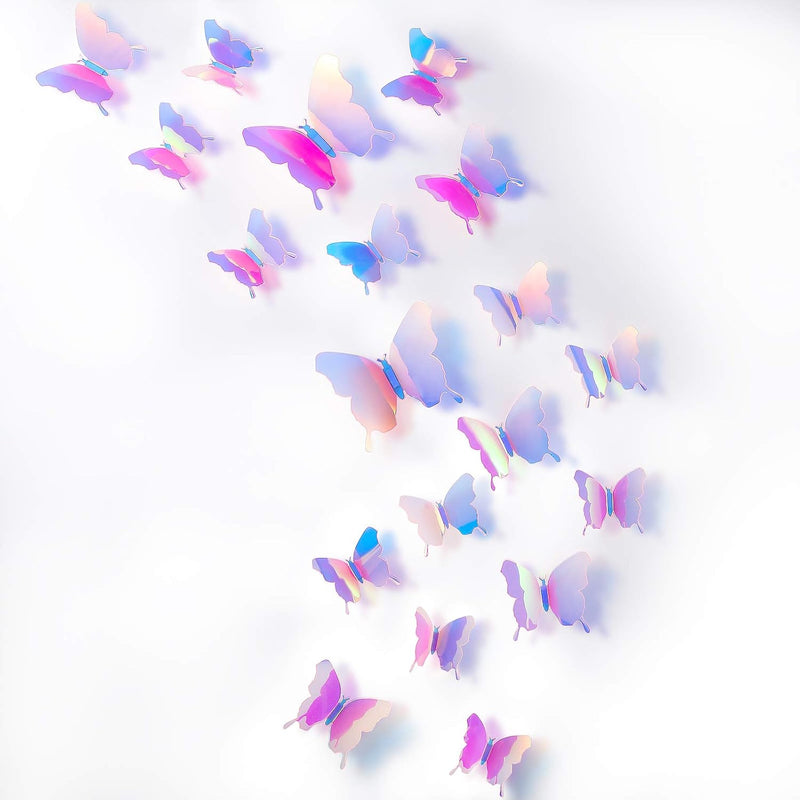 48 Pieces Butterfly Wall Decor Diy Mirror 3D Butterfly Stickers Removable Butt