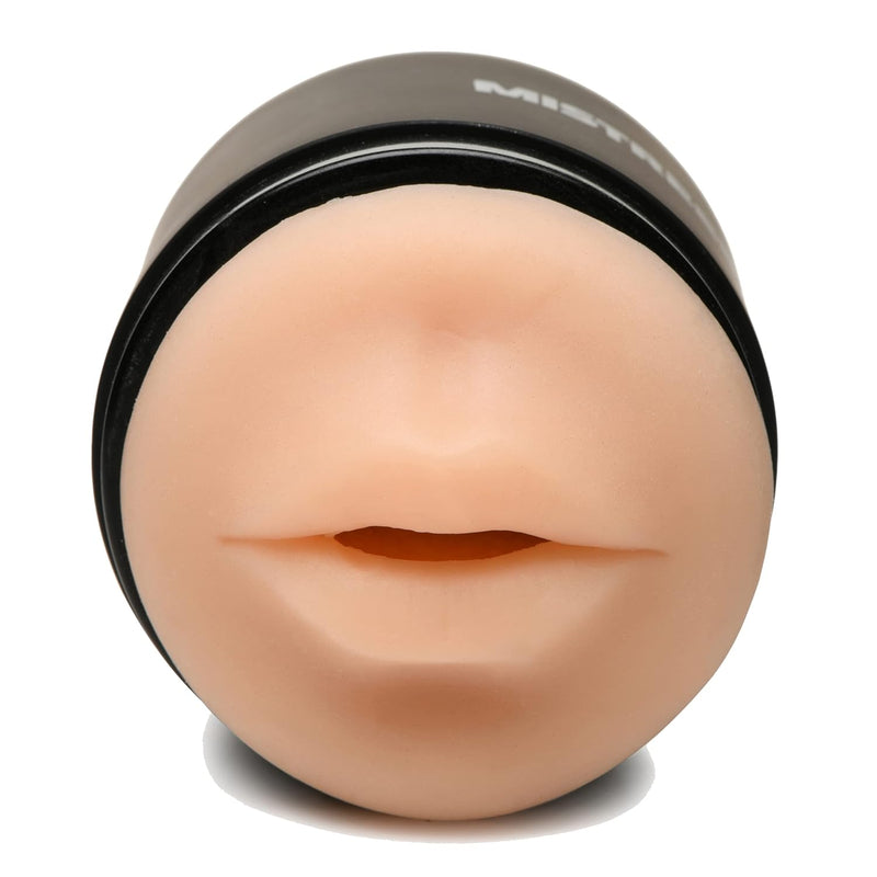 Mistress Double Shot Mouth & Pussy Stroker Masturbator Made With Realistic Bioskin For Men & Couples. Textured Inner Tunnel For Stimulation With Realistic Mouth & Vagina - Light