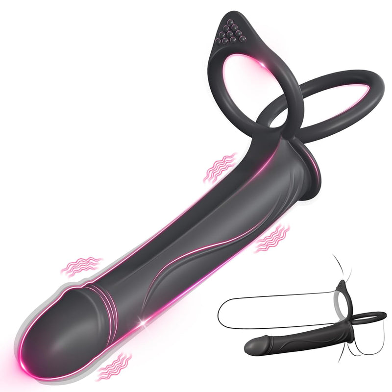 Anal Couples Male Adult Sex Toys - Strap On Anal Dildo With Vibrating Cock Ring, Vibrating Anal Butt Plug Penis Sleeve Vibrator Sex Toy 10 Vibrations, Double Dildo For Men Couple Women Pleasures