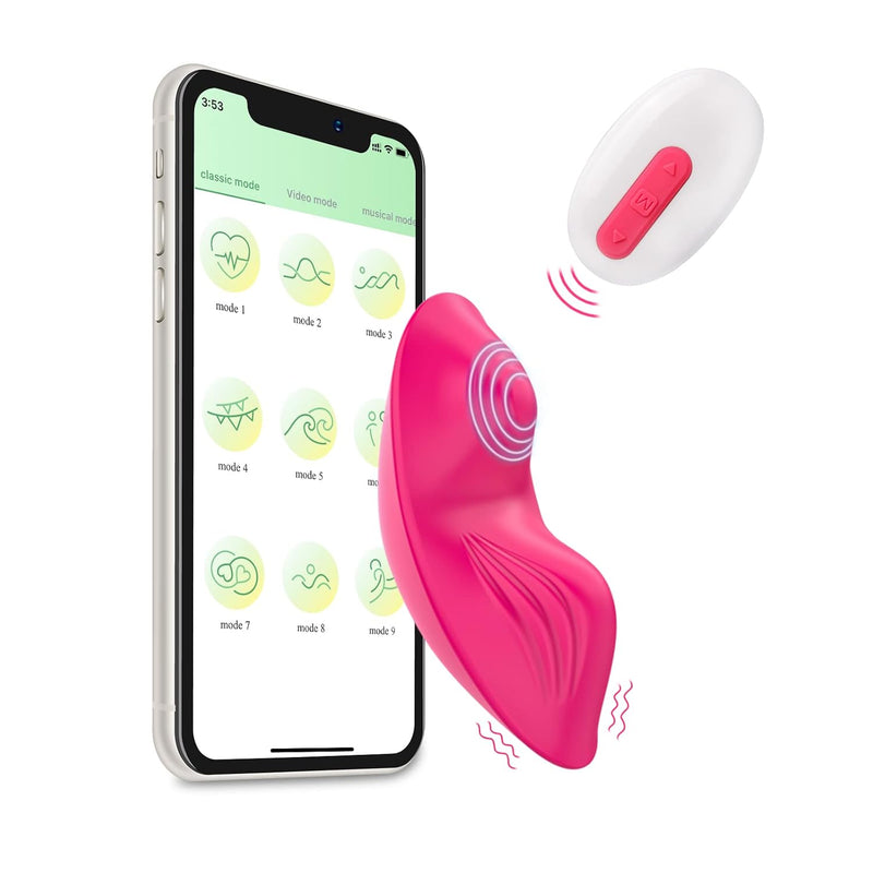 App Remote Control Wearable Panty Clitoral Vibrators, G Spot Butterfly Vibrators With 9 Vibration Massager, Waterproof Magnetic Charging Sex Toys For Women Or Couples (Rose)