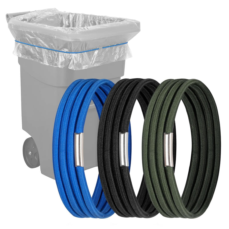 Large Rubber Bands Set Of 3, Fits 55, 65, 96 Gallon Trash Cans, Trash Can Rubber