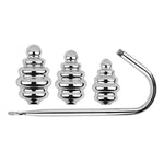 Stainless Steel Metal Backyard Anal Hook Toy Tapered Thread Long Handle Anal Plug Adult Sex Toys