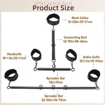 Adjustable Spreader Bar Bondage Set with Wrist, Ankle & Neck Restraints for Couples