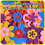 Glitter Foam Stickers for Personalized 3D Flowers, Pack of 144