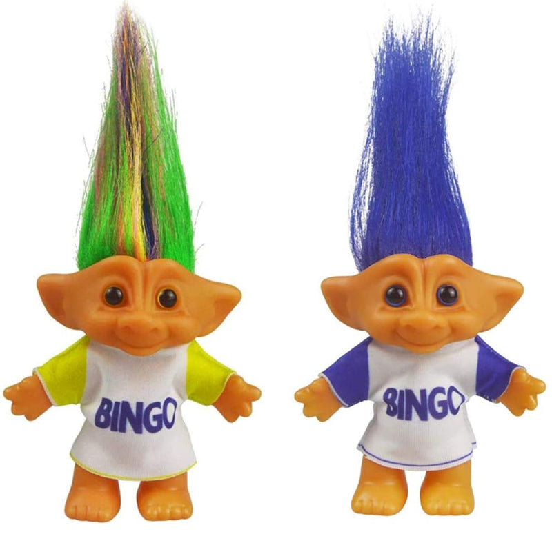 2Packs Vintage Troll Dolls Set,Lucky Doll Chromatic Adorable For Collections,