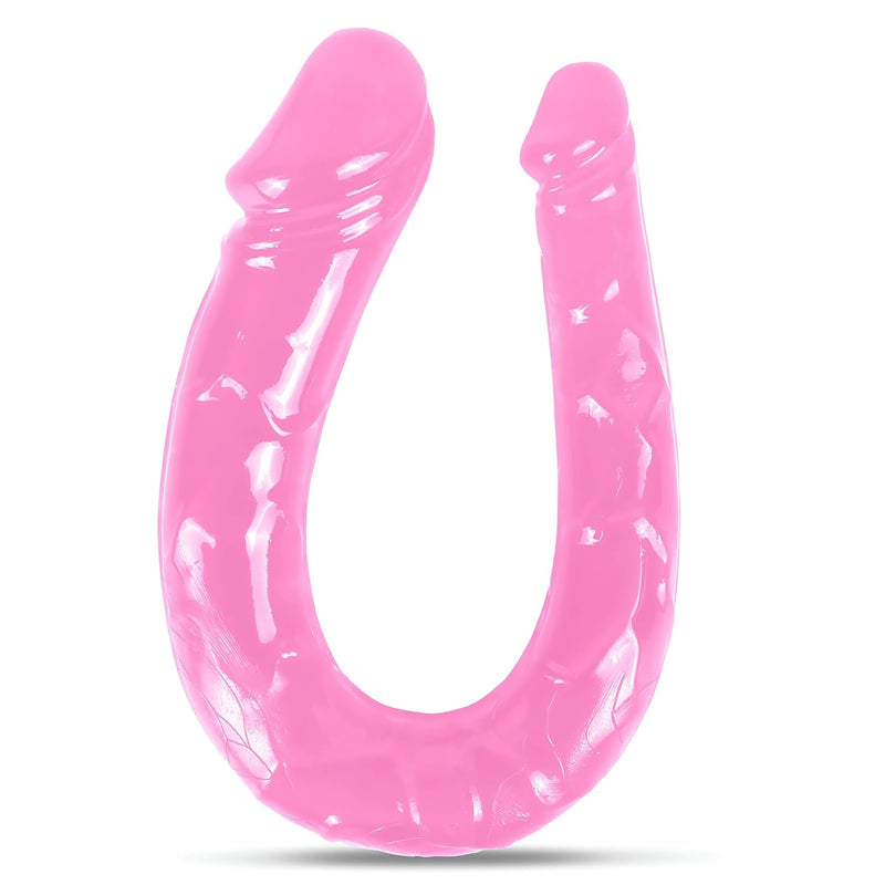 Strapless Strap On Mini Double Ended Dildo Realistic G Spot Penis Dildo P Spot Stimulator Butt Plug, Anal Vaginal Masturbator Sex Toys For Women Lesbian (Pink)