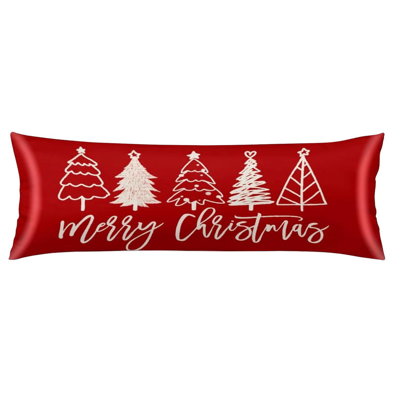Silk Stain Body Pillow Cover For Hair And Skin Merry Christmas Long Pillow Cas