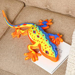22 Inches Realistic Lizard Stuffed Animal Plush Toy With Spots Colorful Gecko Stuffed Animal Sturdy Gecko Plush Reptilian Toy Huggable Birthday Gift For Little Person Teens (Yellow)