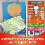 Magnetic Puzzles For Kids – Montessori Puzzles For Toddlers 3-5 – Preschool Game Learning Human Body Parts Anatomy Skeleton – Educational Toys For Boy & Girl
