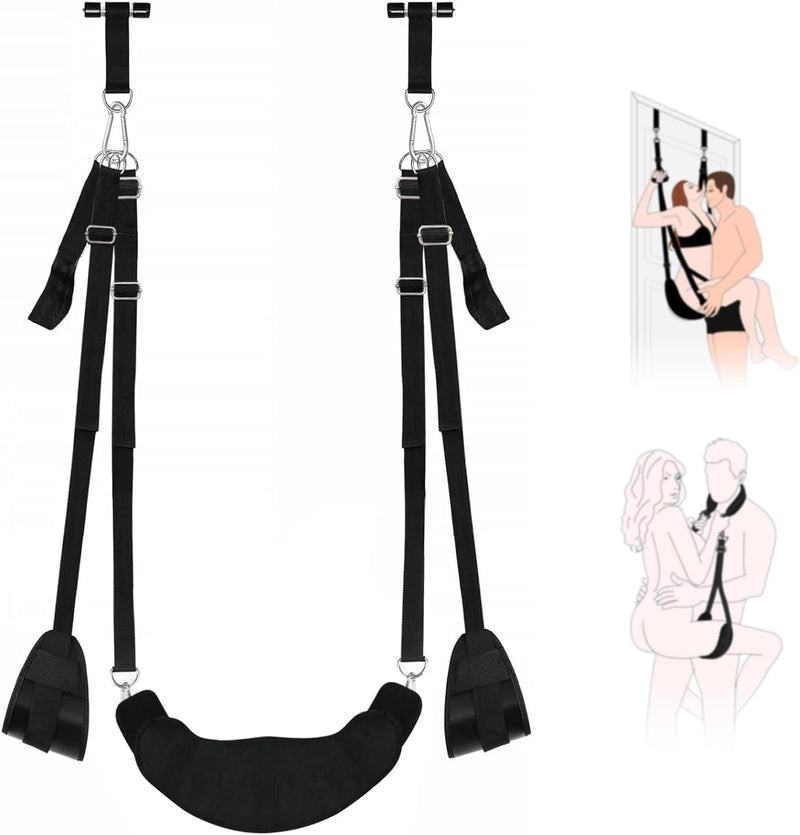 BDSM Bondage Sex Swing & Thigh Sling – Adjustable Straps, Plush Support, 400lbs