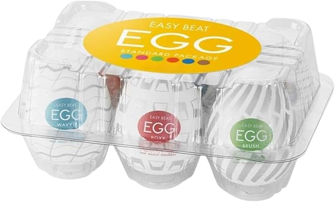 Easy Beat Egg Male Masturbator Sleeves Variety Pack of 6 Disposable TPE