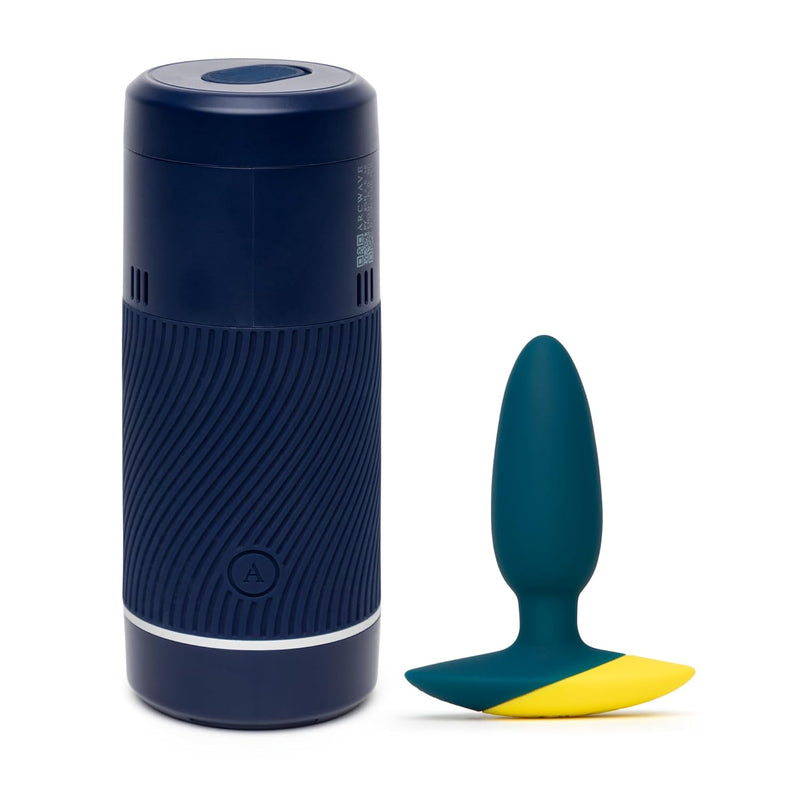 Pow Blue Male Masturbator & Romp Bass Vibrating Anal Plug - Sex Toys For Men Bundle