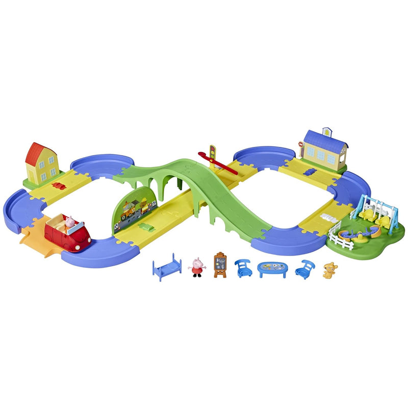 Peppa Pig All Around Peppa’s Town Playset with Car Track, Preschool Toys, T