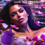 Rose Clitoral Stimulator with Licking Tongue & 10 Vibration Modes, Waterproof Toy