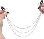Adjustable Nipple Clamps with Chain – Sensory BDSM Restraint for Solo or Couples Play