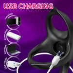 Prostate Massager & G-Spot Vibrator with 10 Vibration Modes, Silicone Penis Ring