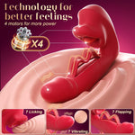 Thrusting Rose Vibrator – 7 Modes of Licking, Flapping & Suction for G-Spot Pleasure