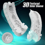 Hands-Free Male Masturbator with 3 Suction & 4 Vibration Modes, 3D Sleeve Black