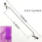 Adjustable Metal Nipple Clamps with Chain, Non-Piercing Decorative Clip (Purple)
