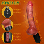 Remote Control Thrusting Dildo Vibrator, 9.8" Realistic Toy with 7 Modes
