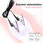 Adjustable Electric Shock Nipple Clamps with Chain for Intense Pleasure, Black