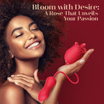 4-in-1 Rose Vibrator Dildo – Thrusting, Licking & G-Spot Stimulator for Women